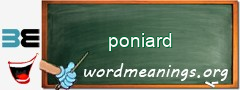 WordMeaning blackboard for poniard
